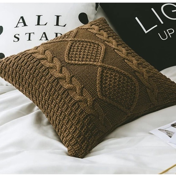 Urban Outfitters Other - Brown Classic Cable Knit Modern Cute Throw Pillow Cover for Couch/Patio/Bedroom